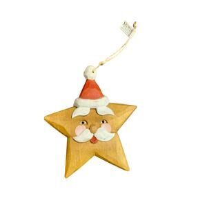 Midwest Cannon Falls Santa Star Ornament Wood Christmas Vintage Anthropomorphic